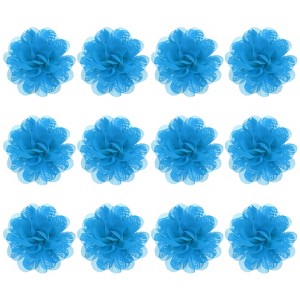 Unique Bargains Mesh Fabric Full Chiffon Flowers for DIY 12 Pcs - 1 of 4
