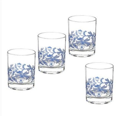 Spode Blue Italian Set of 4 Wine Glasses