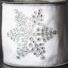 15'L Sullivans Christmas White Sparkly Star Ribbon, White-Silver - 2 of 3