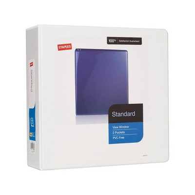 Staples Standard 3" 3-Ring View Binder White (26450-CC) 82639