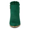 BLISSFUL STEP Women's Back to College Party Ruffle Pointed Toe Block Heel Ankle Boots - 3 of 4