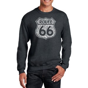 LA Pop Art Men's Word Art Crewneck Sweatshirt - Route 66 - Life is a Highway - 1 of 4