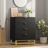 Modern Nightstand with 4 Drawers, Wooden Accent End Table with Metal Legs, Sofa Side Table for Small Space, 4 Drawer Dresser for Bedroom - 4 of 4