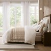 Harbor House 3Pcs Solid Color Linen Blend Duvet Cover Set, Luxury Hotel Collection Style Double Flange Premium Touch Bedding - 3 of 4