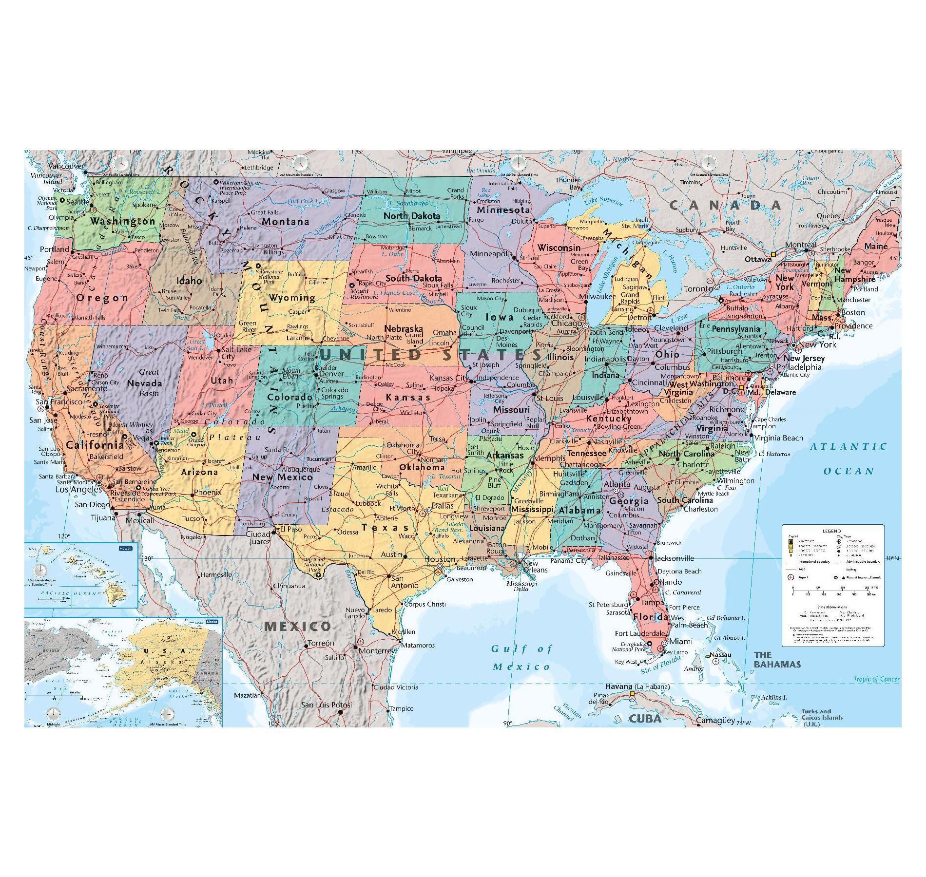 Trends International USA Map 2023 Unframed Wall Poster Prints