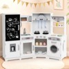Safstar Corner Kids Play Kitchen Wooden Pretend Toy Kitchen w/ Realistic Lights White - 3 of 4