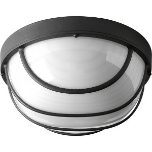 Progress Lighting Bulkheads 1-Light LED Wall/Ceiling Bulkhead, Aluminum, Black, Cage Design Shade - 1 of 2