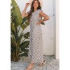 Amaryllis Women’s Checkerboard Print Wide Leg Jumpsuit Short Sleeve Button Front Casual One-Piece Relaxed Fit - 2 of 4