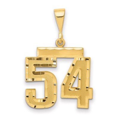Black Bow Jewelry 14K Yellow Gold, Varsity Collection, Medium D/C Pendant Number 54