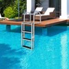 VEVOR Dock Ladder, Retractable 4 Steps, 350 lbs Load Capacity, Aluminum Alloy Pontoon Boat Ladder with 55.1''-67.1'' Adjustable Height, 4'' Wide Step - 2 of 4
