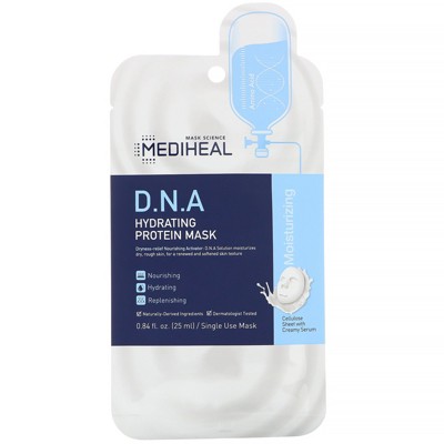Mediheal K-Beauty Skincare, D.N.A Hydrating Protein Beauty Mask, 5 Sheets, 0.84 fl oz (25 ml) Each