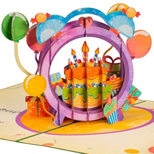 Paper Love Time to Party Pop Up Birthday Card, For Adults and Kids | 5" x 7" Cover - Includes Envelope and Note Tag - 1 of 4