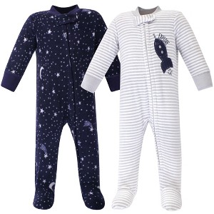 Yoga Sprout Baby Boy Fleece Zipper Sleep and Play 2pk, Spaceship - 1 of 1
