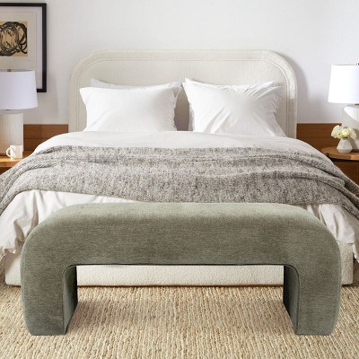47"Entryway Shoe Bench,Chenille Bench Seating,Breakfast Nook Bench,Bench Seating,Window Bench In The Living Room,Bedroom,Apartment-Cuddlewood