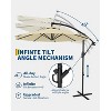 Cantilever Umbrella with Cross Base, 10FT Shade for 2-6 People, Fade-Resistant Cross Base Canopy for Deck Pool Garden Backyard - 3 of 4