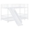 NicBex Twin Over Twin/Full Over Full Metal Bunk Bed with Ladder and Guardrail,Loft Bed with Convenient Gate for Bedroom,Black/White - 4 of 4