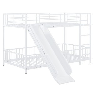 NicBex Twin Over Twin Bunk Bed with Slide and Guardrail with Convenient Gate,Twin Loft Bed with Ladder,Modern Bunk Beds,Bunk Beds for Bedroom - 1 of 4