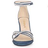 Allegra K Women's Rhinestones Crisscross Strap Strappy Chunky Heel Sandals - 2 of 4