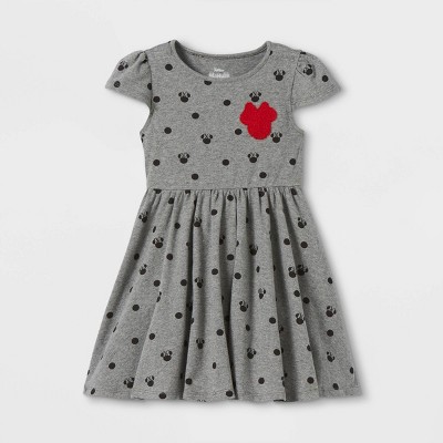 Toddler Girls' Disney Minnie Mouse Knit Dress - Heathered Gray