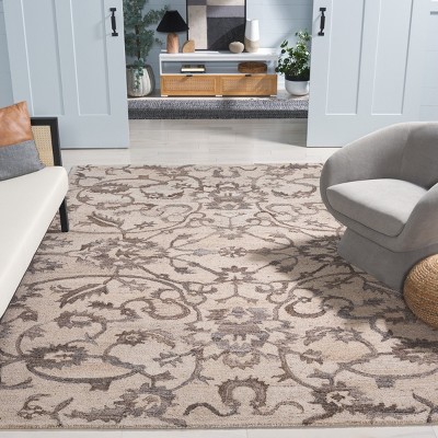 Anatolia Ivory and Brown Hand-Tufted Wool Area Rug, 8' x 10'