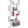 TOAOTBNBO 5-layer Tall Geometric Bookcase Storage Organizer, Shaped Bookshelf with Simple Design Minimalist Book Shelf for Home, Off-white - 4 of 4