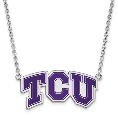 Black Bow Jewelry Sterling Silver Texas Christian Horned Frogs NCAA Necklace 18 Inch