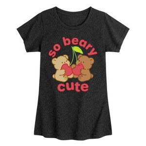 Girls' - Instant Message - So Beary Cute -Youth Girls Short Sleeve T-Shirt Fitted Short Sleeve Graphic T-Shirt - 1 of 4