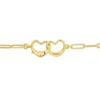 EVERLY JEWELRY | Silver Double Heart Paperclip Link Chain Necklace and Anklet Set-Multiple Metal Color Option - 2 of 4