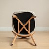 Okak Solid Wood Upholstered Dining Chair, Rustic Wooden Kitchen Chairs with Wide Curved Backrest, Chair for Dining Room Kitchen - 4 of 4