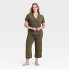 Women's Cloud Knit Short Sleeve Notch Collar Top and Cropped Pants Pajama Set - Auden™ - 4 of 4
