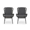 2 Pieces Patio Chairs, Outdoor Wicker Furniture Upholstered Seating, Modern Rattan Chair, Conversation Chairs, Bistro Chairs - 3 of 4