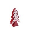 Christmas Tabletop Trees Set of 3 – Red and White Resin Holiday Decor 12.25" Tall by Melrose - 4 of 4