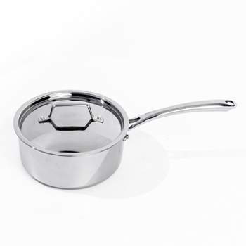 BergHOFF Professional Tri-Ply 18/10 Stainless Steel 8" Saucepan with Stainless Steel Lid 3Qt.
