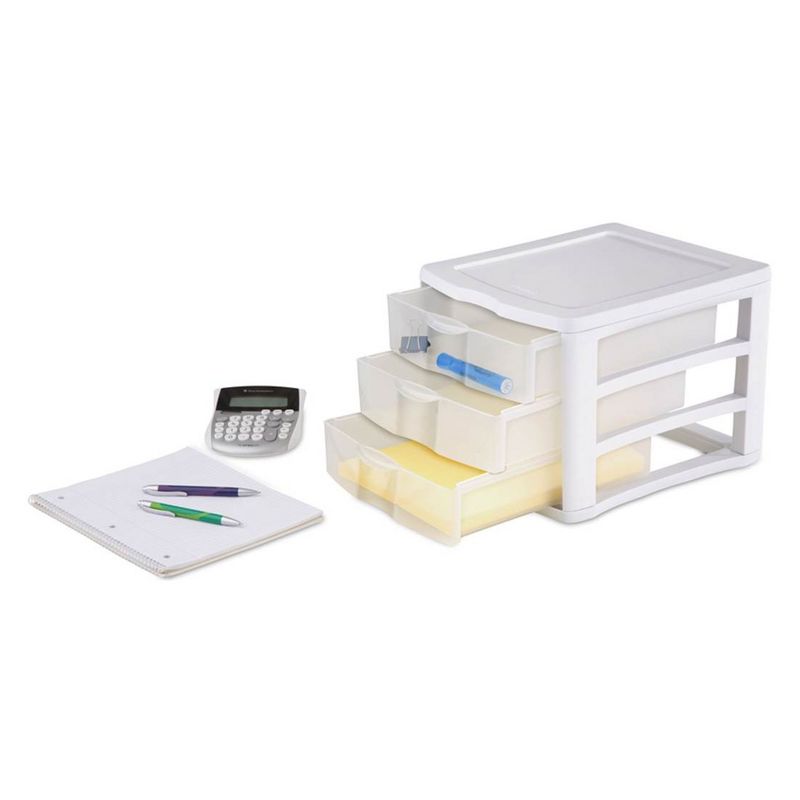 Sterilite ClearView Compact Stacking 3 Drawer Storage Organizer System for Crafting Supplies, Home Office, or Dorm Room, 3 of 7