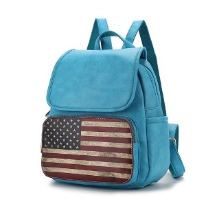 MKF Collection Regina Printed Flag Vegan Leather Women’s Backpack by Mia K - 1 of 4