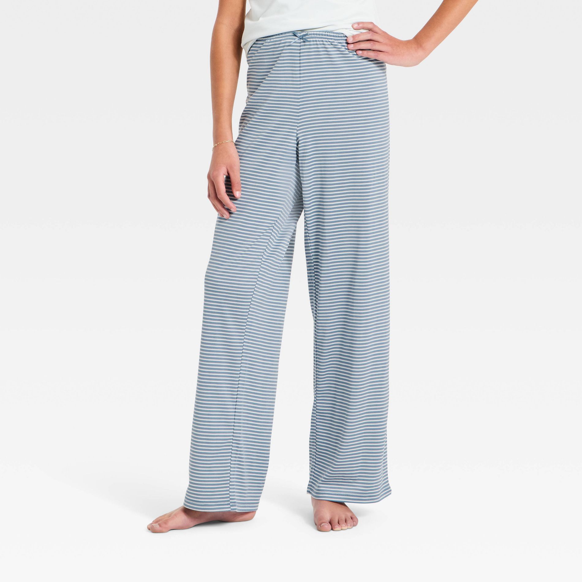 Girls' Striped Pajama Pants - art class™ Navy Blue