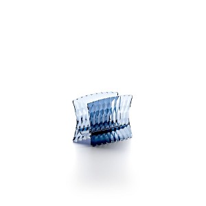 Guzzini Vanity Table Napkin Holder - Elegant Translucent Organizer with Stabilizing Feet - BPA-Free Crystal Acrylic Storage - Denim Blue - 1 of 4