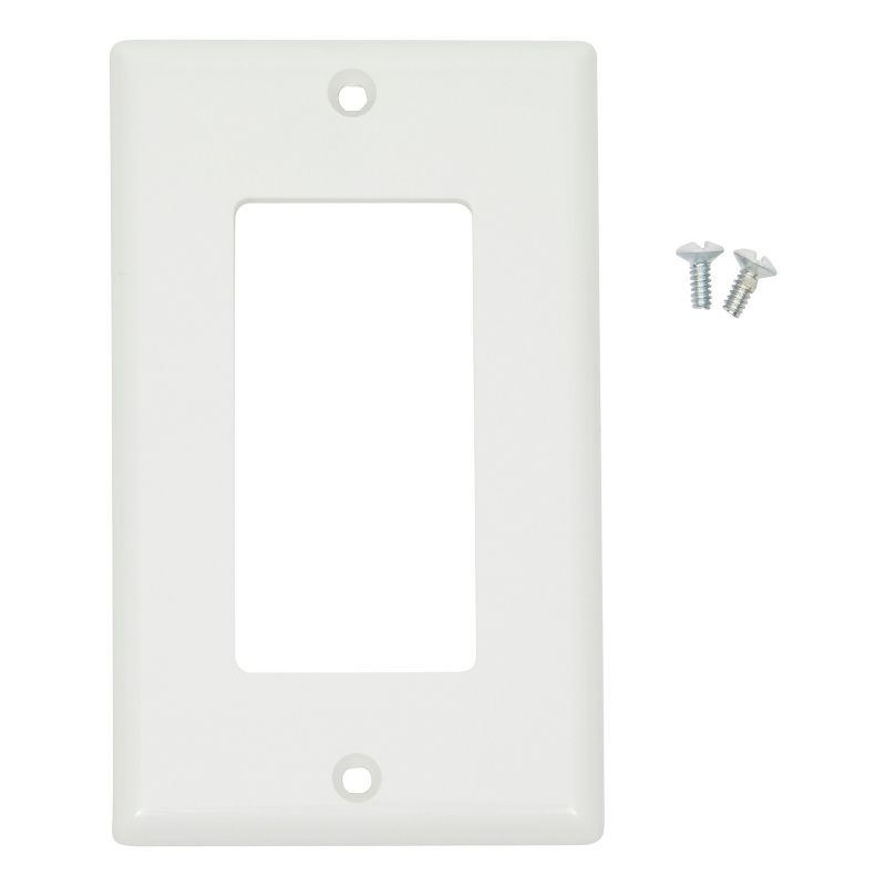 Built Industrial 12 Pack Standard Light Switch Plates and Outlet Covers, 1-Gang, 2-Gang, Duplex Receptacle for Wall, White, 3 of 8