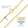 KISPER Solid 18K Gold Over 925 Sterling Silver Italian Diamond-Cut 1.5mm Braided Rope Chain Necklace - for Men & Women - Made in Italy - 3 of 4