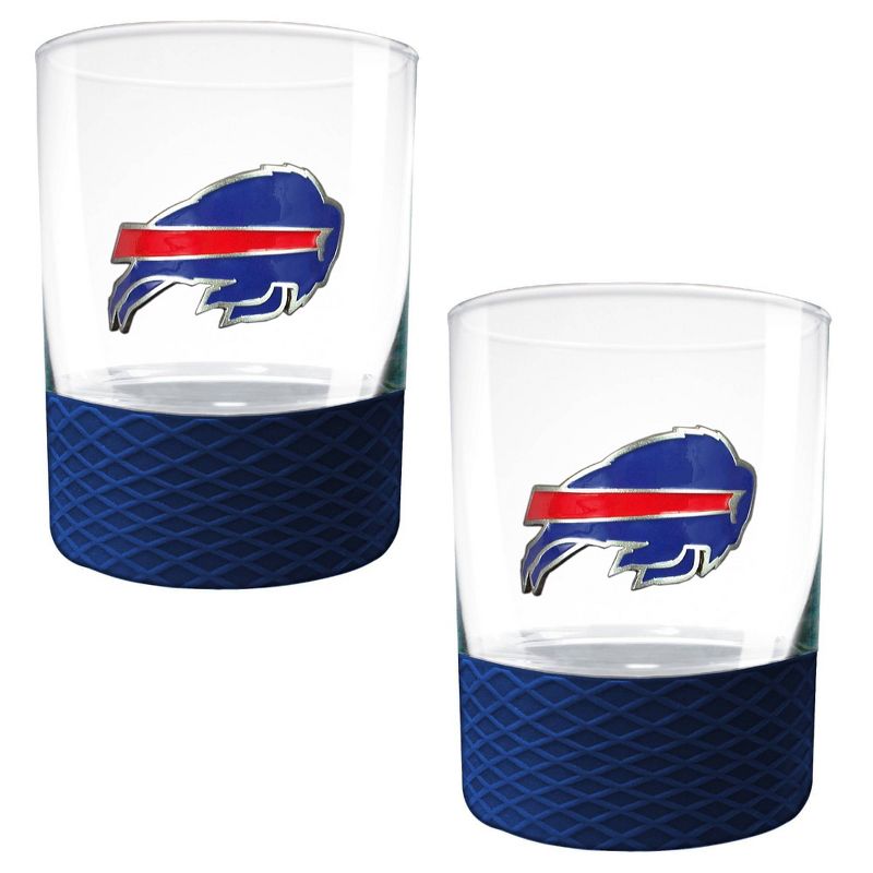 NFL Buffalo Bills 14oz Rocks Glass Set with Silicone Grip - 2pc, 1 of 2