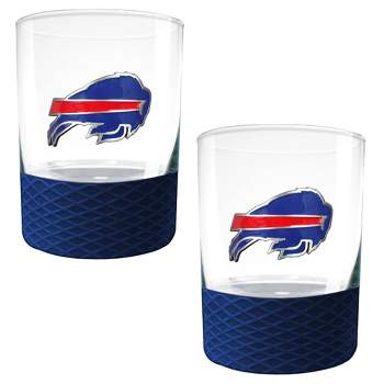NFL Buffalo Bills 14oz Rocks Glass Set with Silicone Grip - 2pc