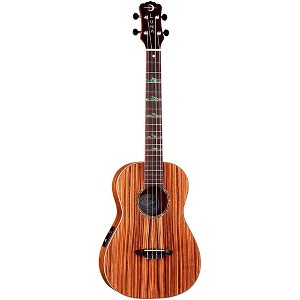 Luna Baritone Zebra Acoustic-Electric Ukulele Natural High Tide Design - 1 of 3