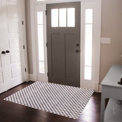 Gertmenian Crystal Print Checker Modern Two-Tone Polyester Flat Pile Washable Indoor Area Rug