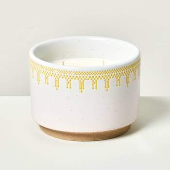 2-Wick Patterned Ceramic Golden Hour Jar Candle 11.7oz Yellow - Hearth & Hand™ with Magnolia