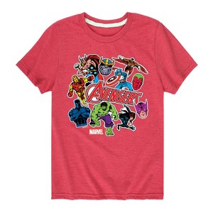Boys' - Marvel - Avengers Stickers Style Short Sleeve Graphic T-Shirt - 1 of 4