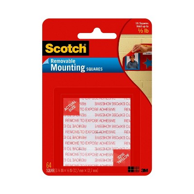 Scotch 64ct Removable Mounting Squares