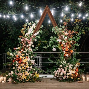 Artloge 10.2 FT High Wooden Triangle Wedding Ceremony Arch Backdrop Stand Flower Support Frame Stand for Garden Wedding Party Events Decor - 1 of 4