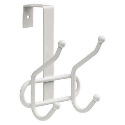 Over The Door Double Decorative Hook Rack White - Room Essentials™