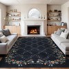 Washable Rug Modern Floral Rug Non Slip Low Pile Rug Stain Resistant Area Rug Non Shedding Indoor Floor Cover for Bedroom Living Room - 3 of 4