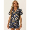 Allegra K Women's Floral Tropical Vacation Beach Hawaiian Button Down Shirt and Short Set - 3 of 4